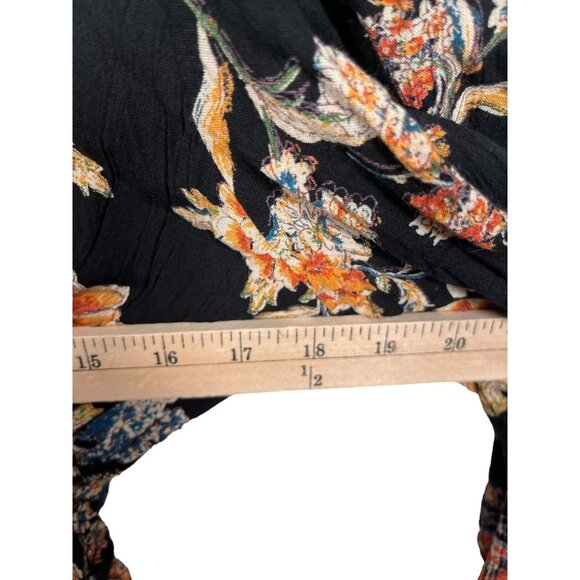 ANGIE flowy Boho Floral High low Smocked midi dress sz M - Picture 5 of 10